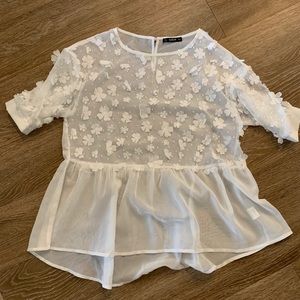 Sheer floral top